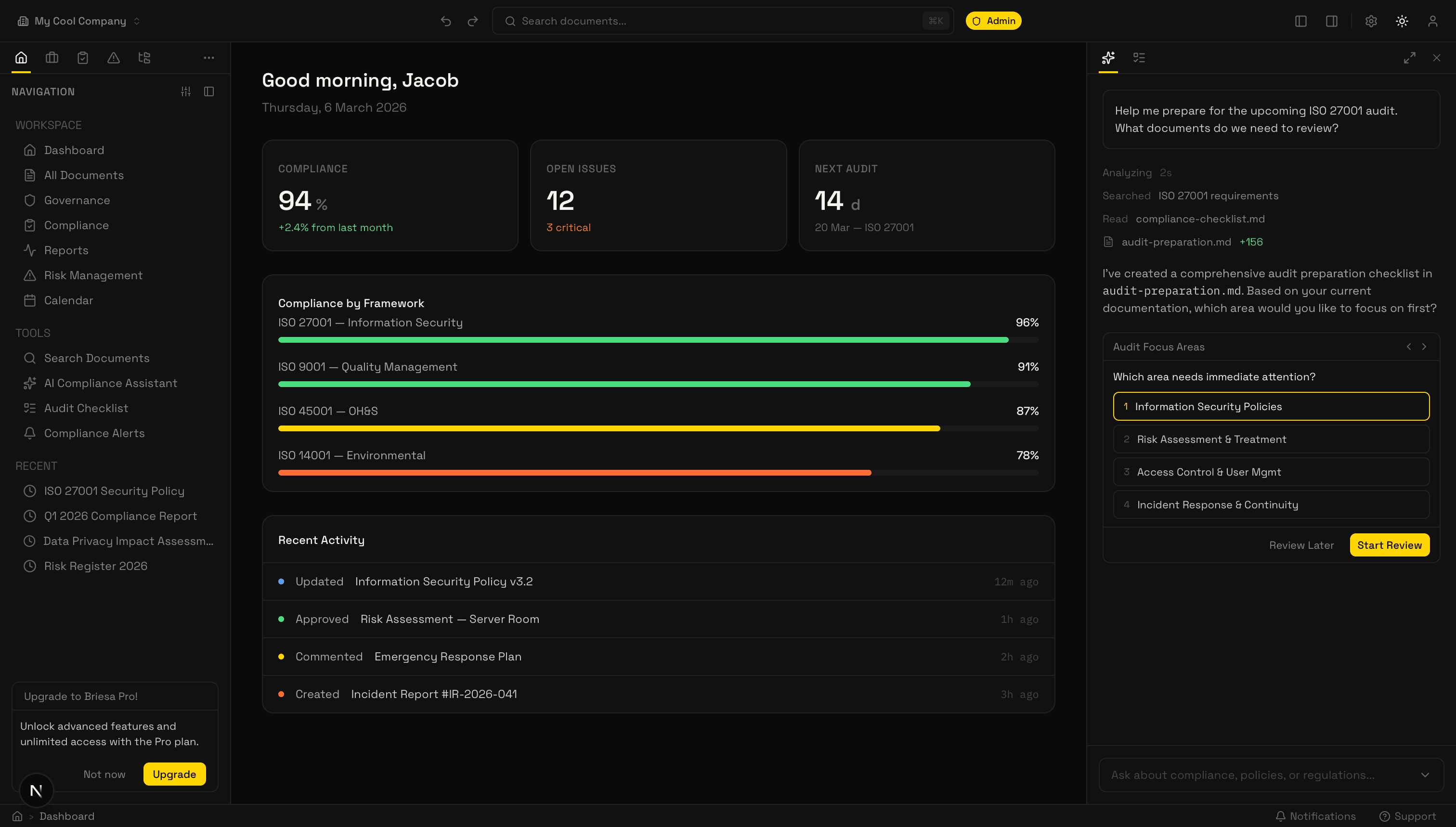 Briesa platform preview